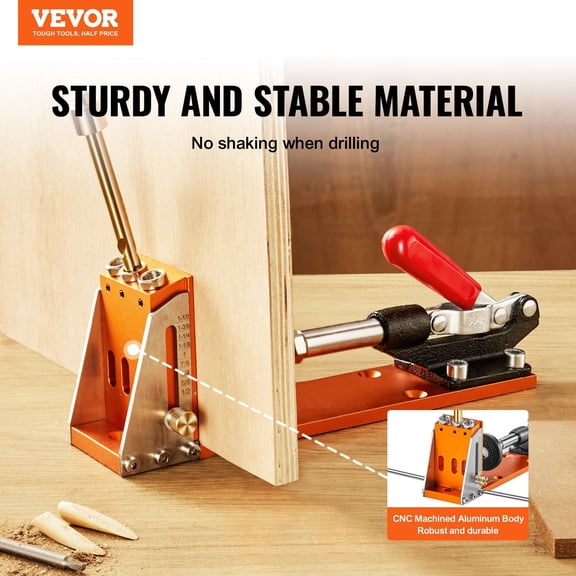 30 Pcs Pocket Hole Jig Kit,Adjustable&Easy to Use Pocket Hole Jig System with Step Drills,Drill Stop Rings,Wrenches,and Square Drive Bits,Dual Scale Marks for DIY Carpentry Projects