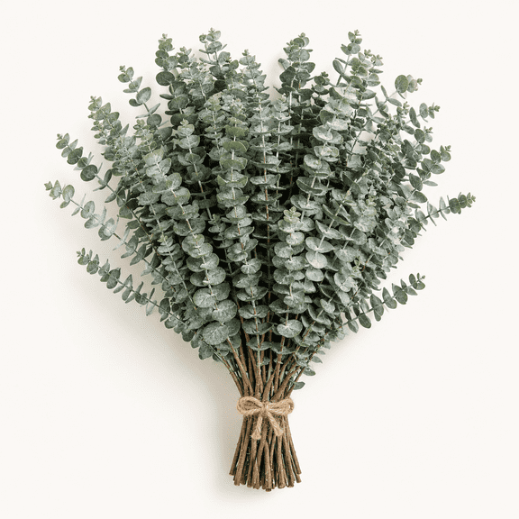 30 Pcs Preserved Eucalyptus Stems for Shower, 17'' Dried Plants, 100% Real | Natural and fresh hanging eucalyptus bundle, ideal live leaves for spa gifts, vase filler, bathroom decor, boho home decor