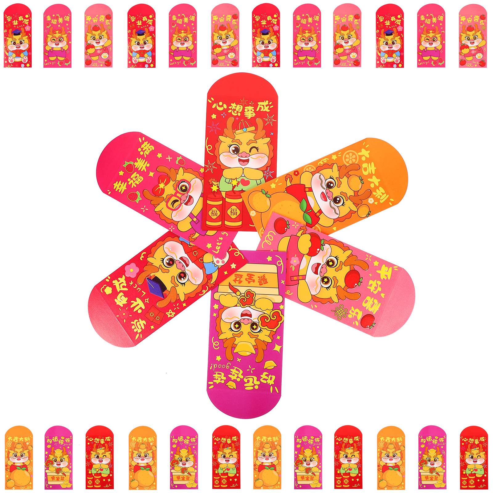 30 Pcs Purses Healies Traditional Red Pocket Lunar New Year Gift Bags