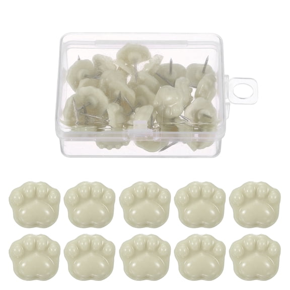 30 Pcs Push Pins for Bulletin Board, Cute Cat Paw Push Pin Decorative Animal Paws Thumb Tacks for Photos Cork Boards Wall Map Office Home Decor, Light Coffee