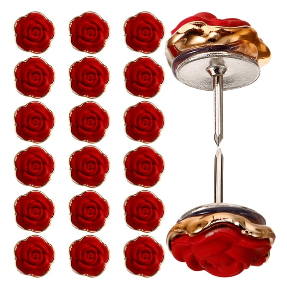 Worgeous 30Pcs Floral Push Pins Multi function Rose Thumbtacks Map Accessories