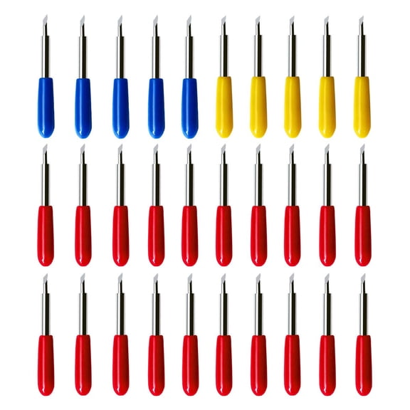 30 Pcs Replacement Blades for Explore Air 2 Blade for Maker Expression Vinyl Cutter Machines Needle for Vinyl 30 Degree 45 Degree 60 Degree Cutting Plotter Blades
