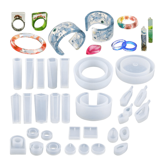 30 Pcs Resin Mold Set, Jewelry Mold Set, Including Bracelet, Pendant and Ring Molds for DIY Jewelry