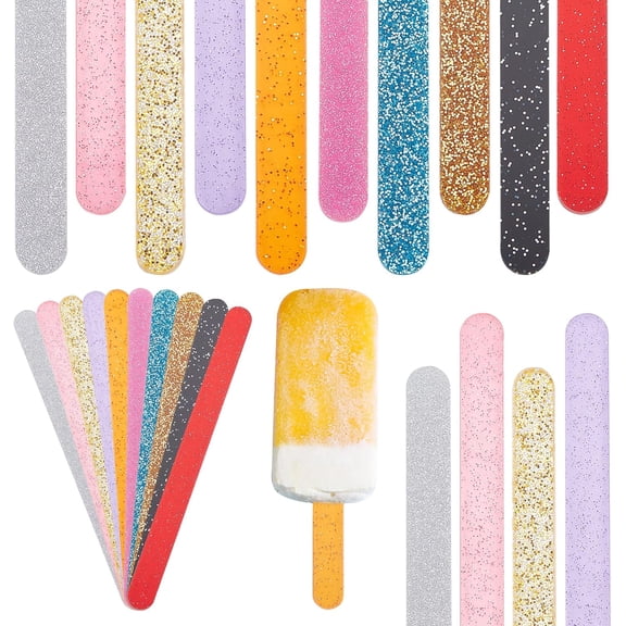 30 Pcs Reusable Acrylic Cakesicle Sticks 10 Colors 11.45cm(4.5inch) Acrylic Ice Cream Sticks Mini Mirror Ice Cream Sticks for Wedding Parties DIY Cake Ice-Cream Making Mixed Color