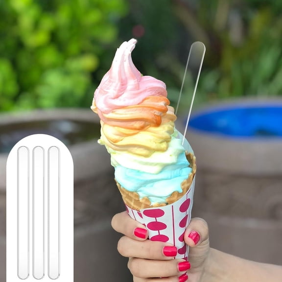 30 Pcs Reusable Acrylic Popsicle Sticks 4.5 Inches, Clear Transparent Craft Sticks for DIY Ice Pops, Cake Pops, Candy, Desserts and Homemade Crafts