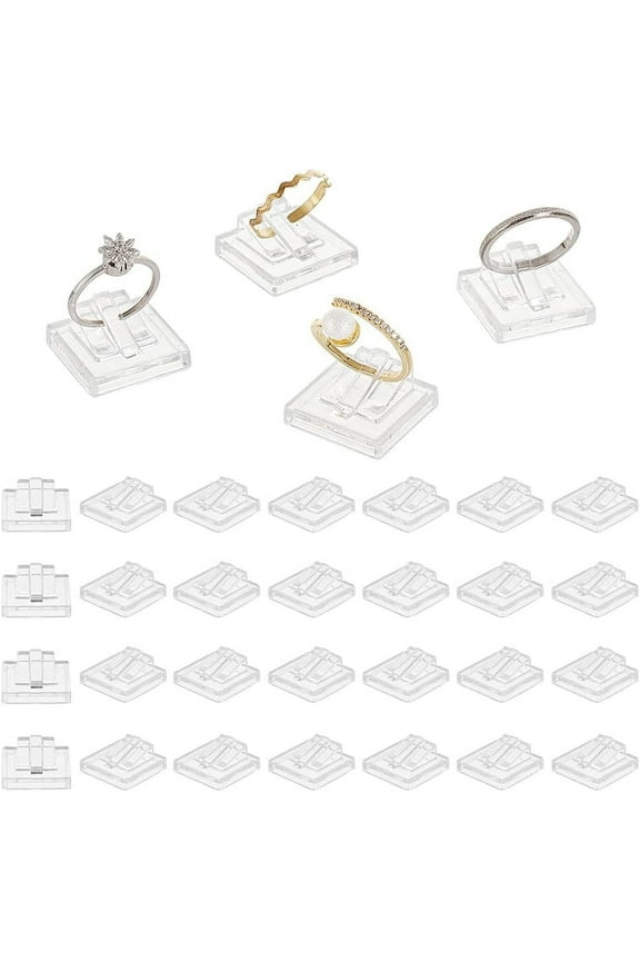 30 Pcs Ring Display Holder Transparent Ring Showcase Display Ring Block for Selling Jewelry