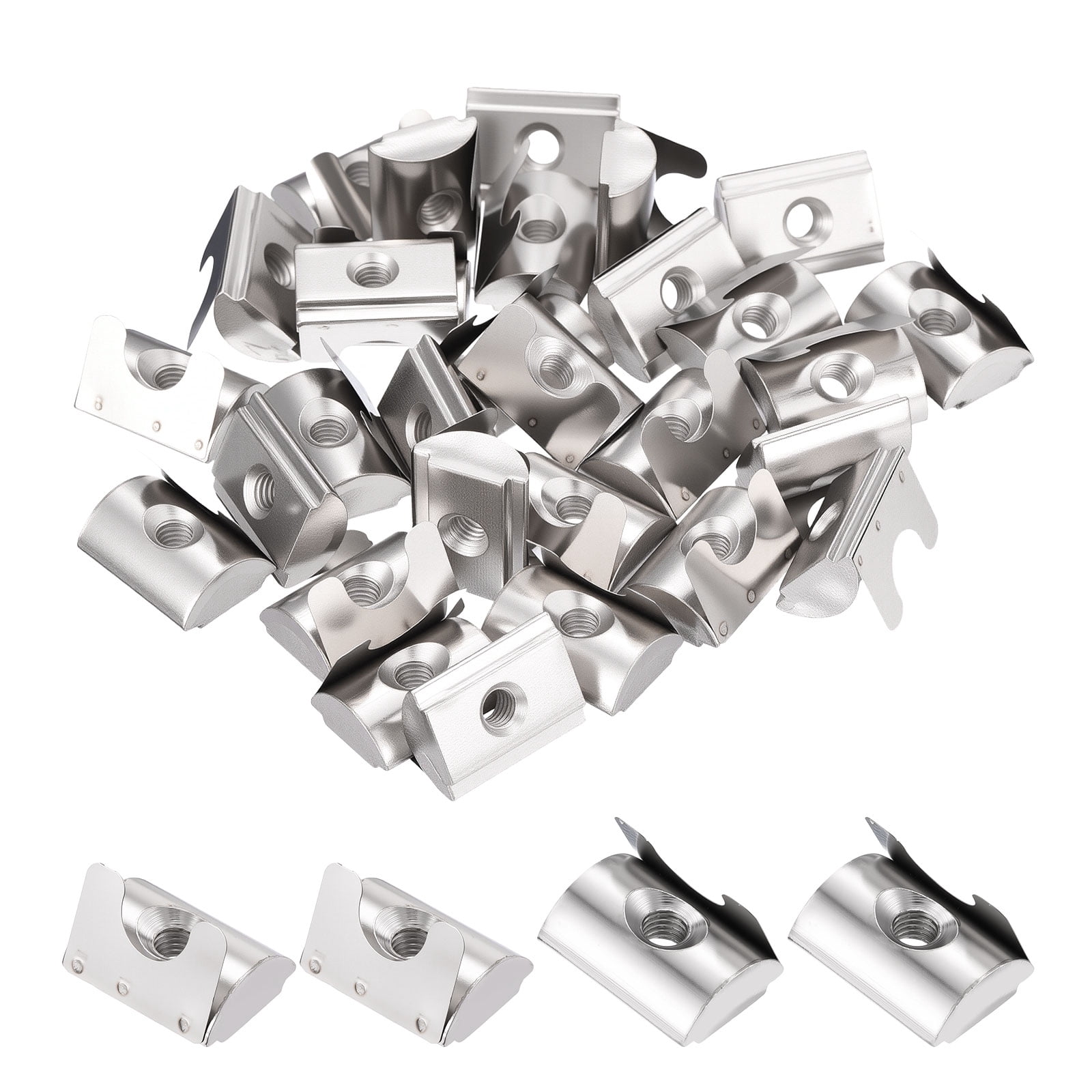 30 Pcs Roll in Spring T Nuts - [M5-0.8] 4545 Series T Nuts with Spring ...