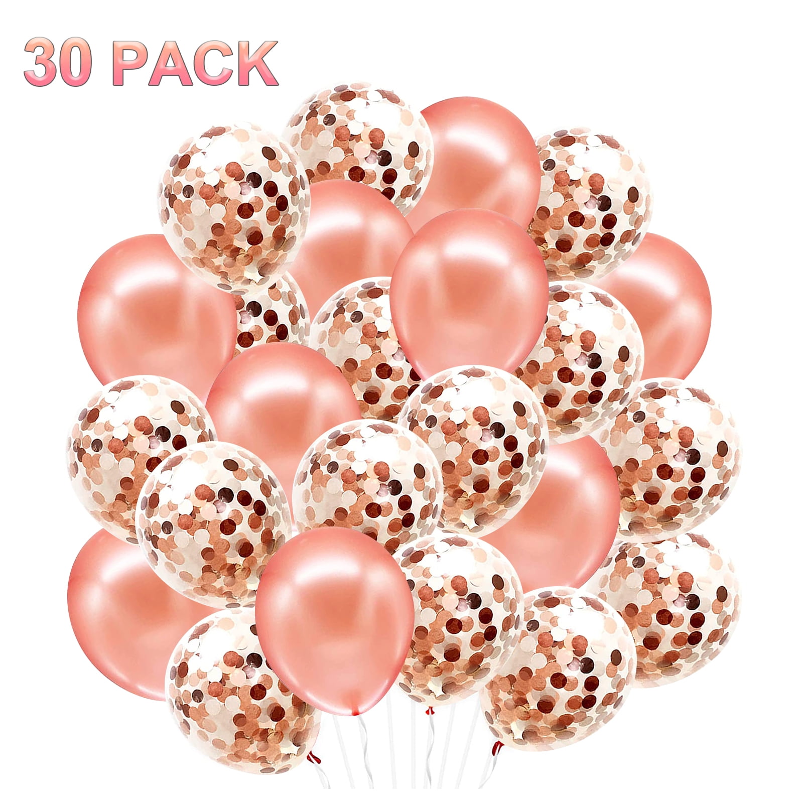 Balloons 'Happy Birthday' Pink-Gold 33cm - 12 pieces