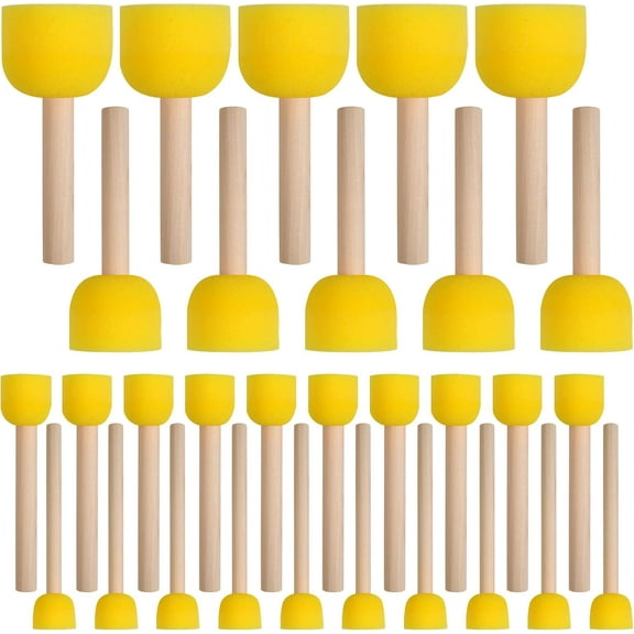 Assorted Size Round Sponge Paint Brushes 30 Pcs Art Sponge Set for Acrylic Oil Painting Kids Arts & Crafts Projects