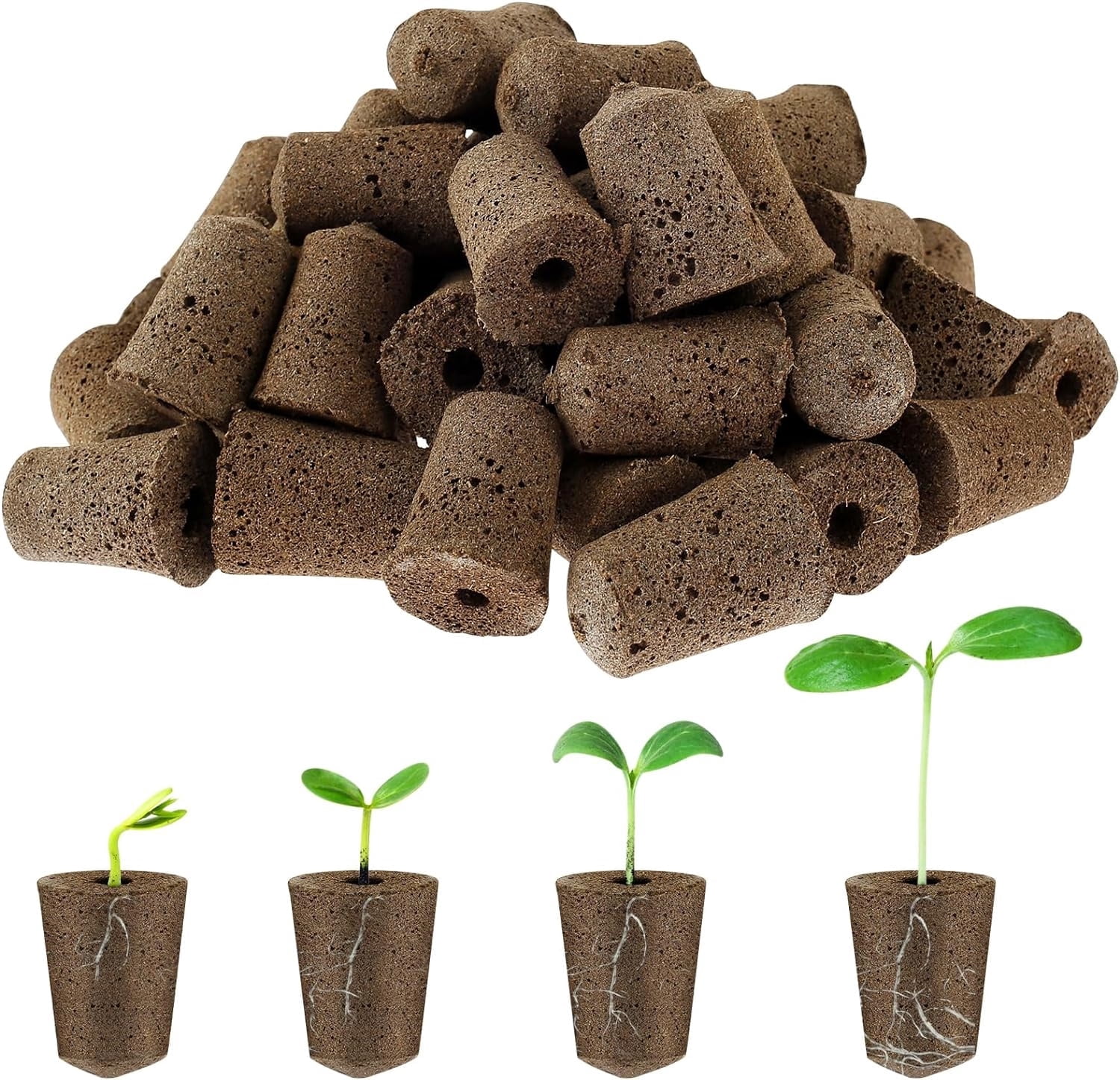 30 Pack Seed Starter Grow Sponges, PH Balanced Root Growth Replacement ...