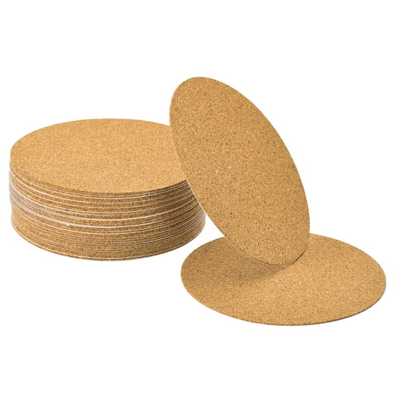 30 Pcs Self-Adhesive Cork Round, 2mm Thick 3.5" Diameter Cork Tiles Backing Sheets Cork Coasters