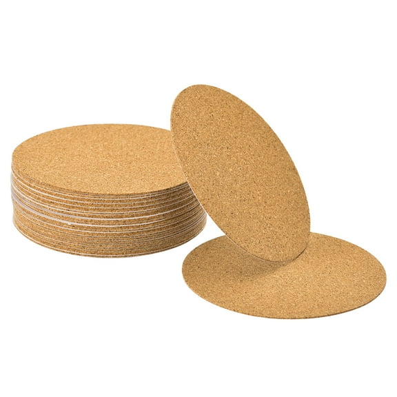 30 Pcs Self-Adhesive Cork Round, 2mm Thick 4" Diameter Cork Tiles Backing Sheets Cork Coasters