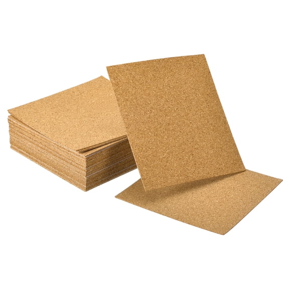 30 Pcs Self-Adhesive Cork Square, 2mm Thick 4" Diameter Cork Tiles Backing Sheets Cork Coasters