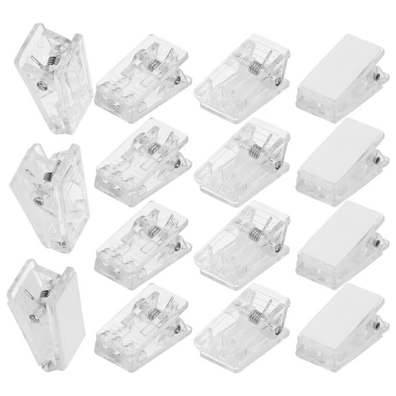 30 Pcs Self-adhesive Clip Tapestry Hanging Clips Name Tag Coat Hanger Office Decore Spring for Crafts Transparent Files