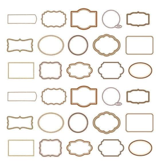 30 Pcs/Set Hollow Out Decorative Frame Vintage Scrapbook Frames Retro Picture Frame for Journal Card Making Decoration