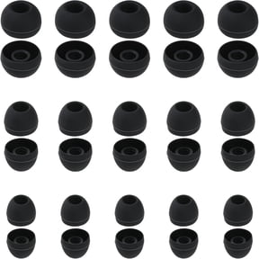 30 Pcs Silicone Replacement Earbud, Ear Buds Tips Headphone Earpads Soft Silicone Ear Tips Ear Bud Tips Replacement in S/M/L Sizes Earphone Cover Fit Most Headphones (Black)