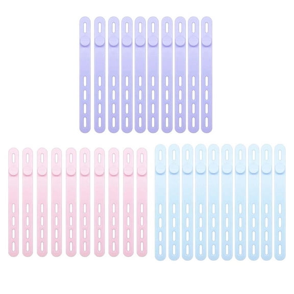 30 Pcs Silicone Ties, Cord Organizer Wrap - Reusable & Washable With Lock Buckle