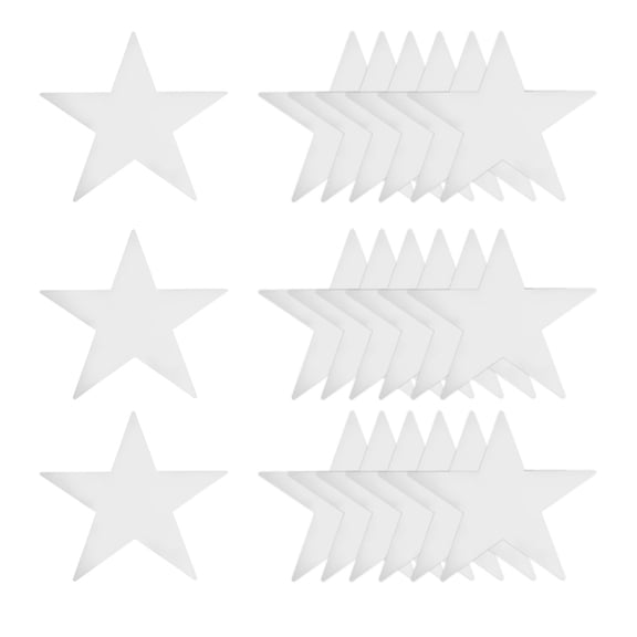 30 Pcs Silver Stars Cutouts, 11 Inch Double Printed Paper Stars Cutout