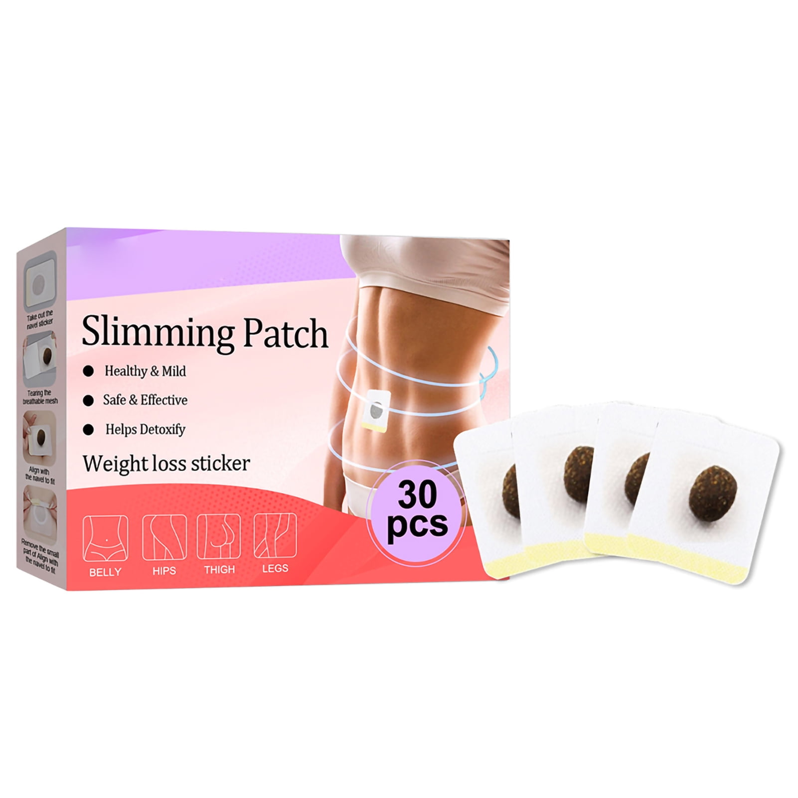 30 Pcs Slimming Detox Patch Natural Belly Button Patch Slimming Patch