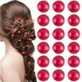 thumbnail image 1 of 30 Pcs Small Mini Pearl Hair Clips, Trianu Sweet Artificial Bangs Clips Decorative Hair Accessories for Women and Girls, Red, 1 of 7