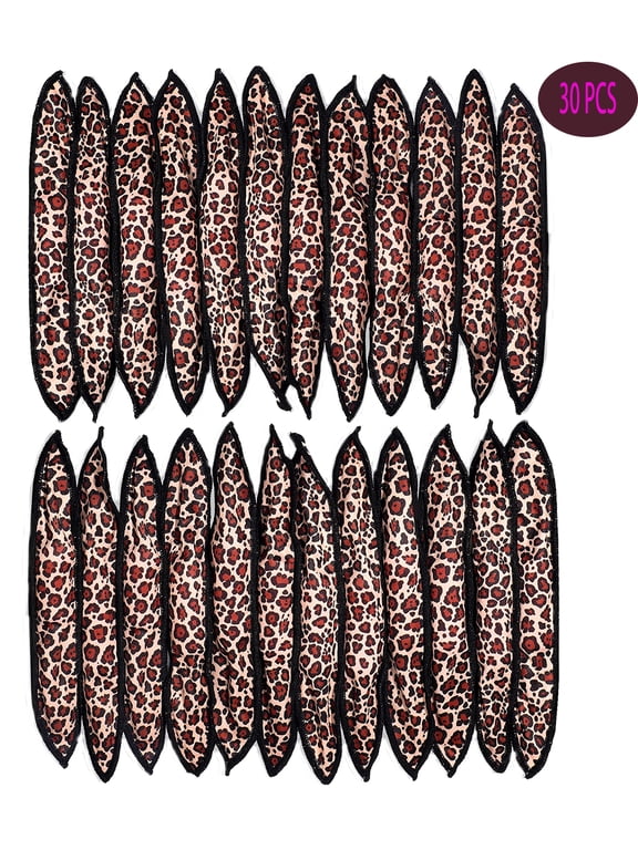 30 Pcs Soft Hair Curler Rollers DIY Sleep Foam Hair Styling Tools Flexible Sponge Hair Rollers(Leopard Printed)