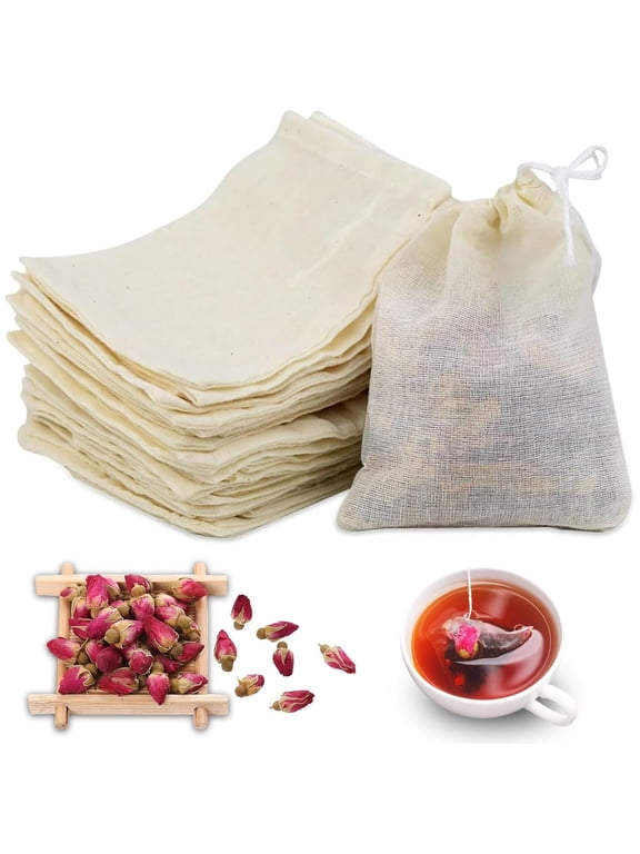 30 Pcs Spice Bags for Cooking 3 x 4 inch Muslin Drawstring Bags Reusable Cheese Cloth Bag Cotton Soup Bags Tea Filter Bags Small Mesh Bag for Coffee Tea Brew Spice,Topboutique