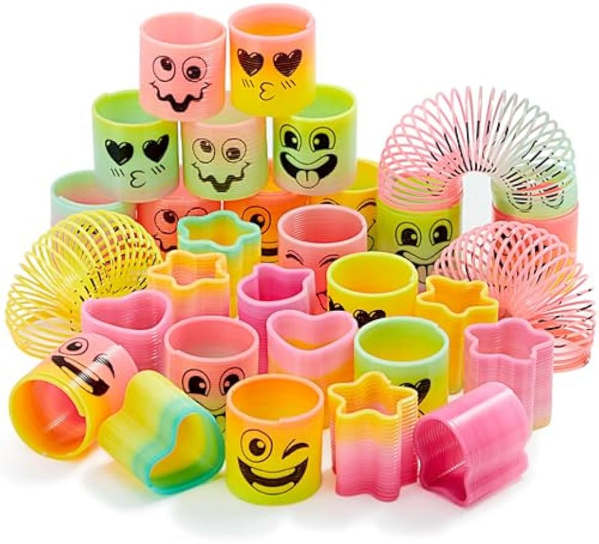 30 Pcs Spring Rainbow Party Favor, Mini Plastic Coil Spring Toy, Fidget