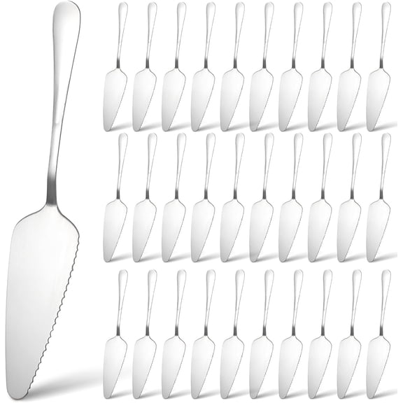 30 Pcs Stainless Steel Cake Server, Pie Server Stainless Steel Cake Pie Pastry Server Rustic Cake Server l Pie Spatula Pie Serving Utensil for Pizza Dessert Cheese Cutting, 9 Inches, Silver