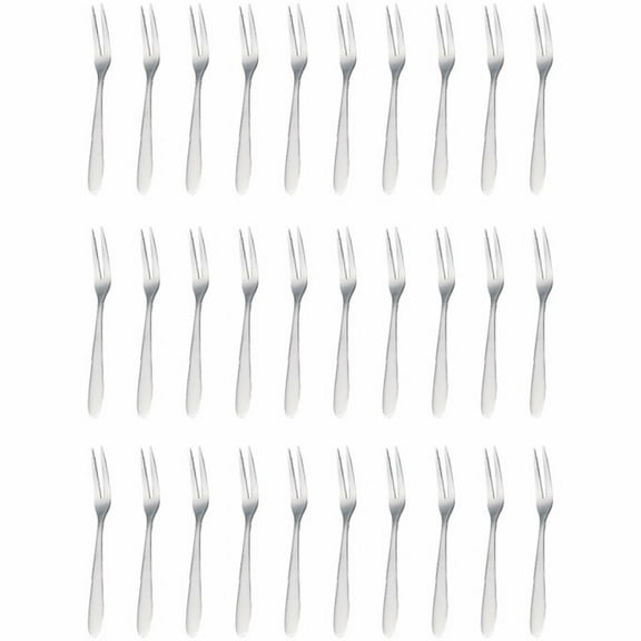 GAXIRE Dessert Forks Stainless Steel Fruit Forks Silver 30Pcs 5.1In
