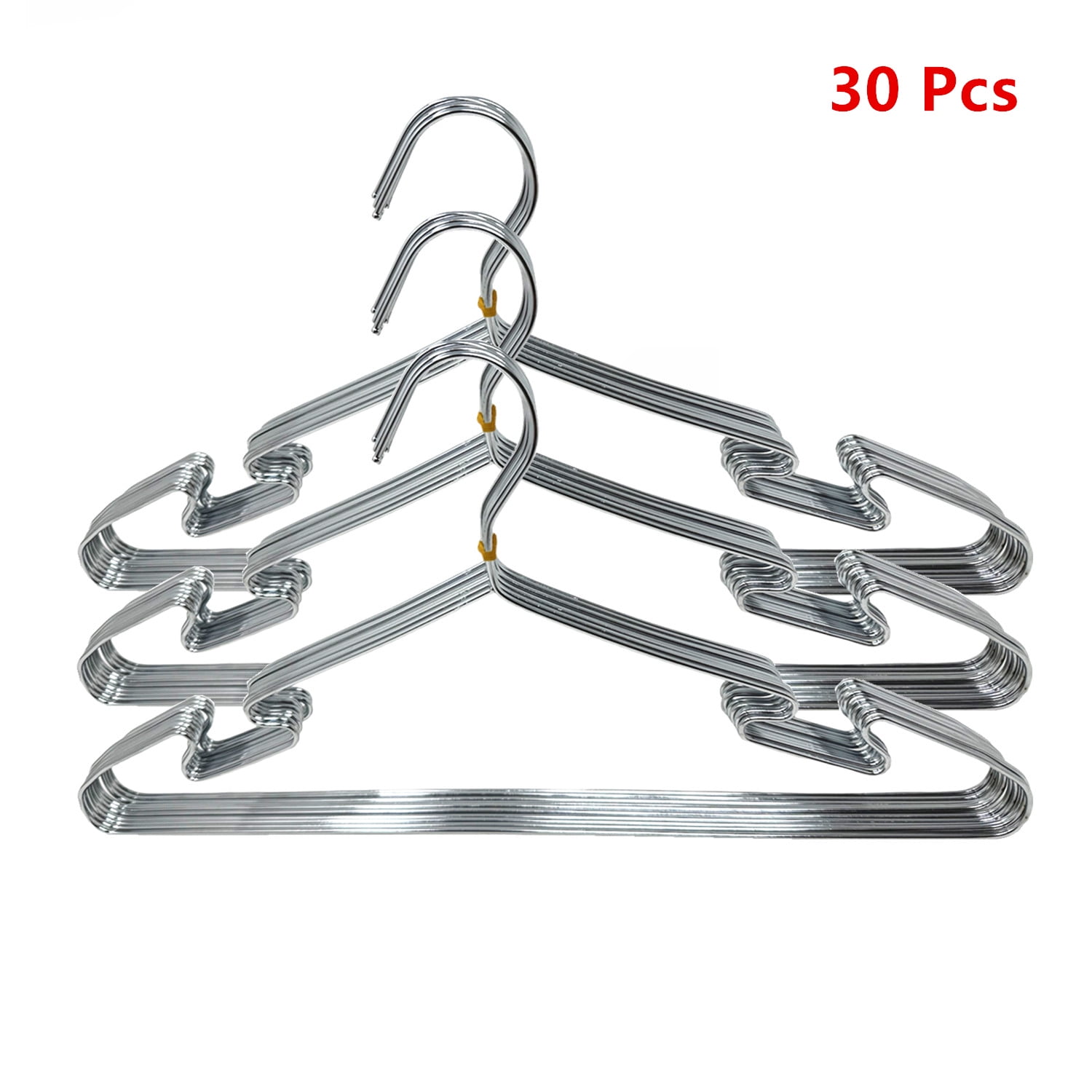 30 Pcs of Stainless Steel Wire Coat Hangers, Strong Heavy Duty Hangers for Clothing, Coats, Shirts, Jackets, Suits, Garments, Lingerie, Dresses, Pants, Jerseys