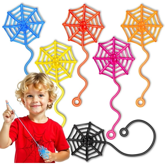 30 Pcs Sticky Spider Web Sticky Hands for Kids Bulk Halloween Party Favors Decorationsr,Spider Webs for Classroom Prizes,Kids' Halloween Goodie Bags Stuffers Pinata Stuffers Small Toys for Boys Girl