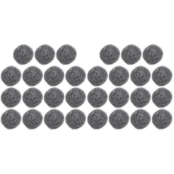 30 Pcs Strong Detergency Dishwashing Brush Steel Wool Sponge Cast Iron Scrubber Stainless