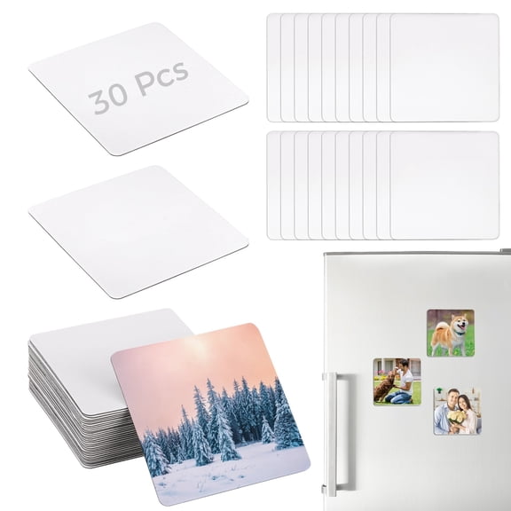 30 Pcs Sublimation Attachment Blanks, 3.7x3.7 in DIY Refrigerator Attachments, Strong Attachments, Customizable Gifts, Bulk Decorative Attachments for Home Decor