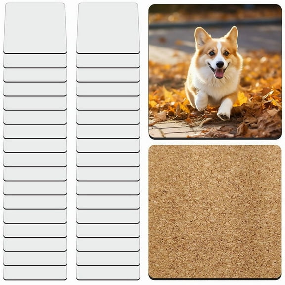 30 Pcs Sublimation Square Coaster Blanks Bulk with Cork Back MDF Sublimation Coasters Blanks Cork 3.86x3.86 Inch,30 * coaster