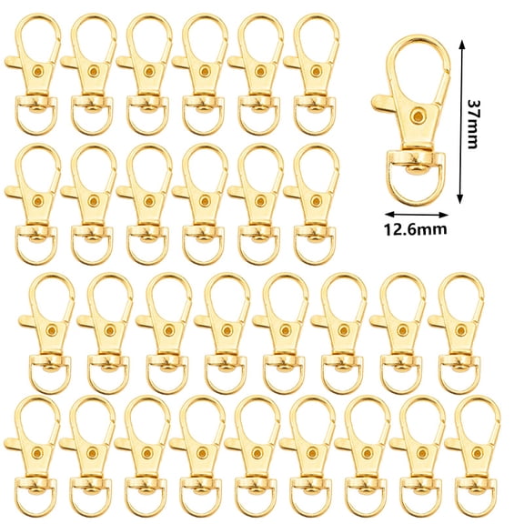 30 Pcs Swivel Clasps Lanyard Clips Snap Hook Metal Lobster Claw Clasp