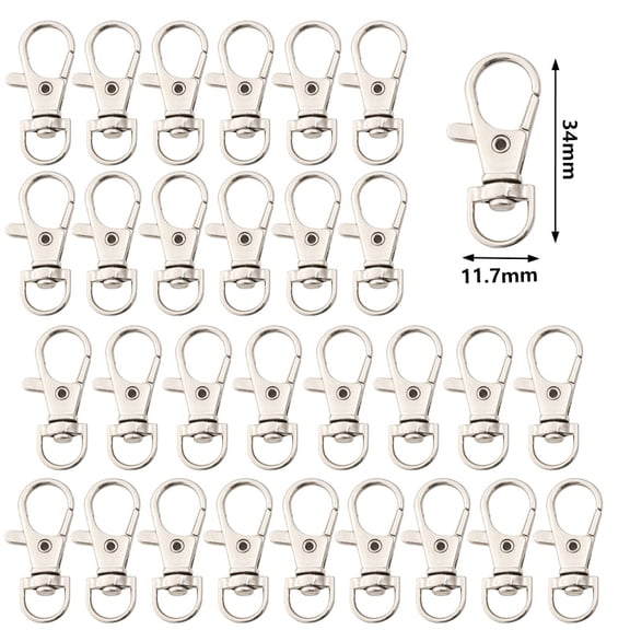 30 Pcs Swivel Clasps Lanyard Clips Snap Hook Metal Lobster Claw Clasp
