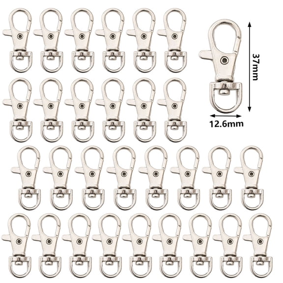 30 Pcs Swivel Clasps Lanyard Clips Snap Hook Metal Lobster Claw Clasp
