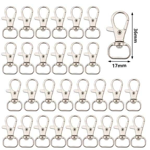 30 Pcs Swivel Clasps Lanyard Clips Snap Hook Metal Lobster Claw Clasp