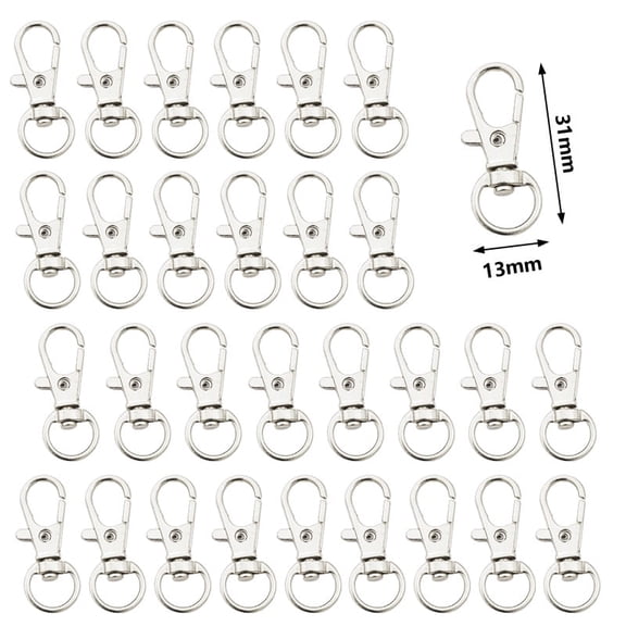30 Pcs Swivel Clasps Lanyard Clips Snap Hook Metal Lobster Claw Clasp