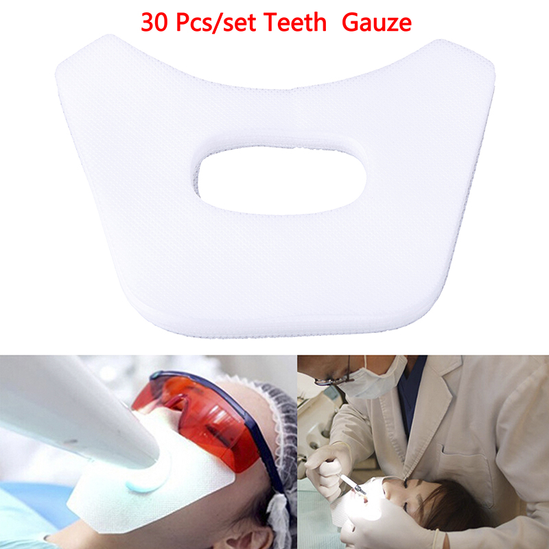 30 Pcs Teeth Whitening Face Gauze Dental Facial Mask Mouth Mask Tooth