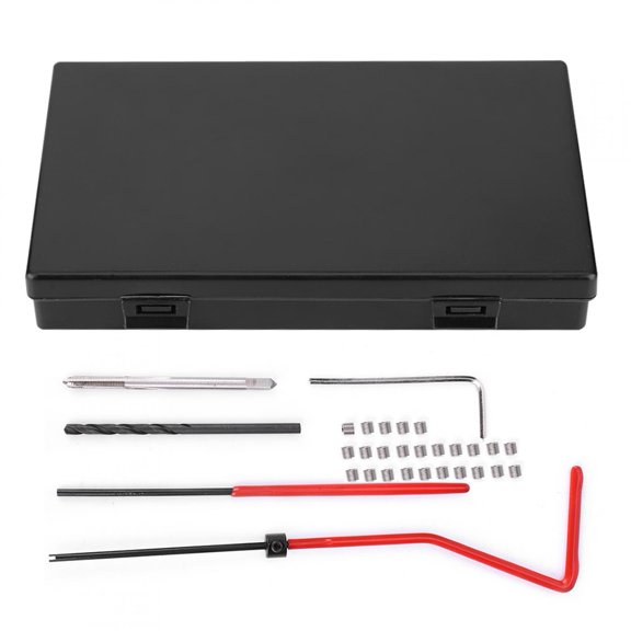 30 Pcs Thread Repair Kit M2.5x0.45 Stainless Steel Rethreading Tap Kit for Female Thread Restoration Assortment Set with Spiral Drill Wrench (M2.5 x 0.45 / 0.1 inches)