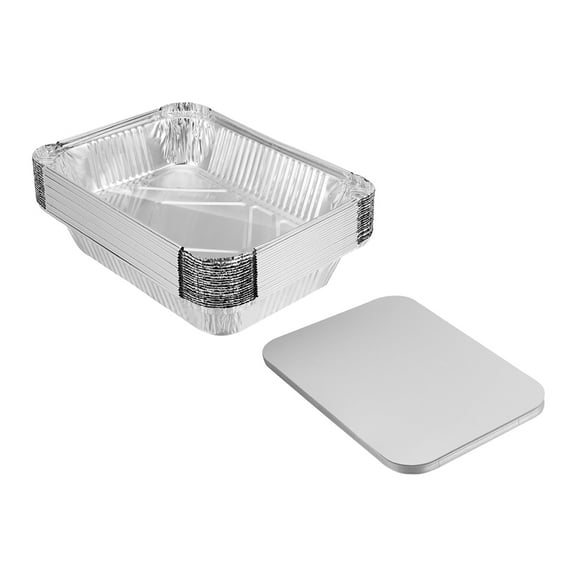 30 Pcs Tin Box Outdoor Griddle with Lid Grill Pan Food Tray Disposable Containers BBQ Supply Barbecue Aluminum Foil