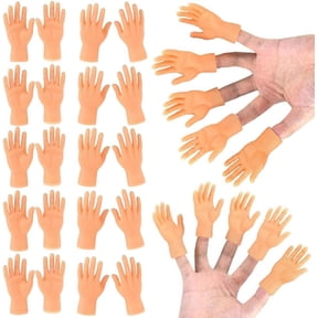 30 Pcs Tiny Finger Hands Mini Rubber Finger Puppets, Small Hands Ealistic Cute Little Hand Finger for Puppet Show Prank Party Favors