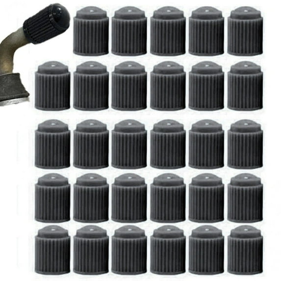 Hzzsbu 30 Pcs Tire Valve Caps, Plastic Valve Stem Caps with Rubber Seal, Universal Stem Covers for Cars, SUVs, Bike, Trucks, Motorcycles