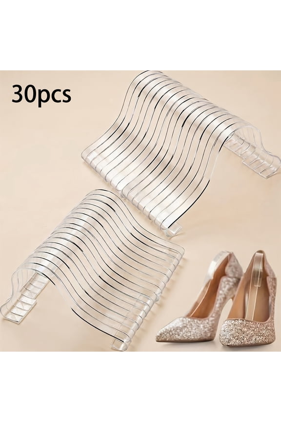30 Pcs Transparent Acrylic Shoe Display Stands for Daily Use Clear Shoe Shapers for Sandals Heels and Strappy Shoes Durable Retail and Home Closet Storage Organizer for Fashion Display