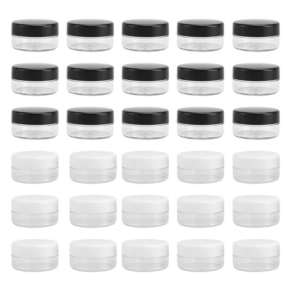 30 Pcs Trial Size Sample Box Cream Jars Lip Gloss Tubes Round with Lids Child
