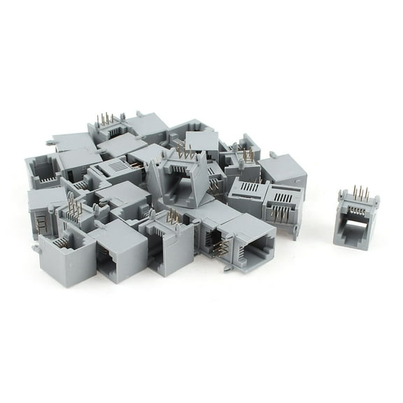 30 Pcs Vertical Mount 6P6C RJ11 6 Pins PCB Jack Telephone Connector