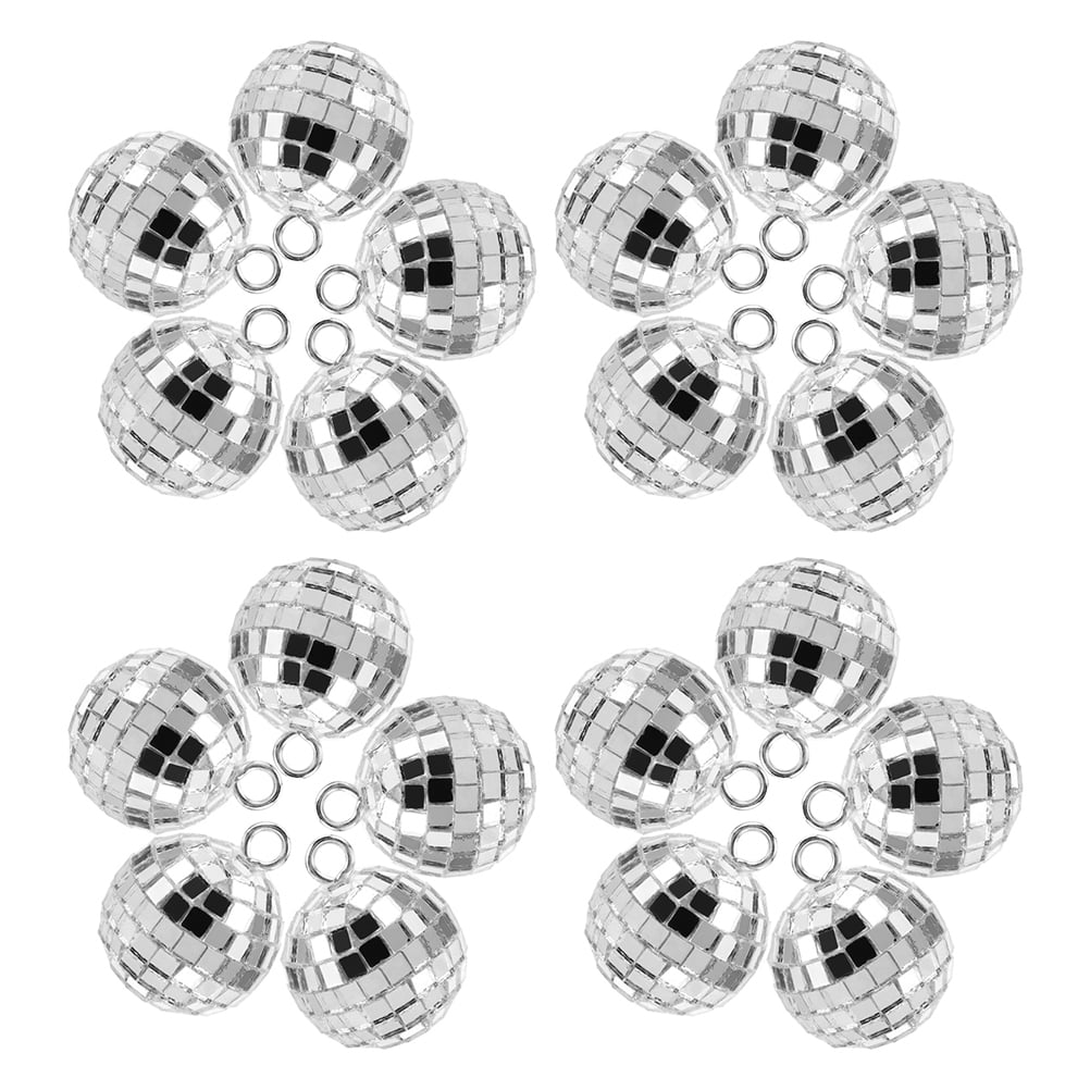 30 Pcs Vintage Disco Pendant DIY Disco Ball Charm Disco Ball Keychain