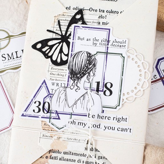 30 Pcs Vintage Paper Dialog Box Stickers for Diary Planner Scrapbook Album Notebook Decor