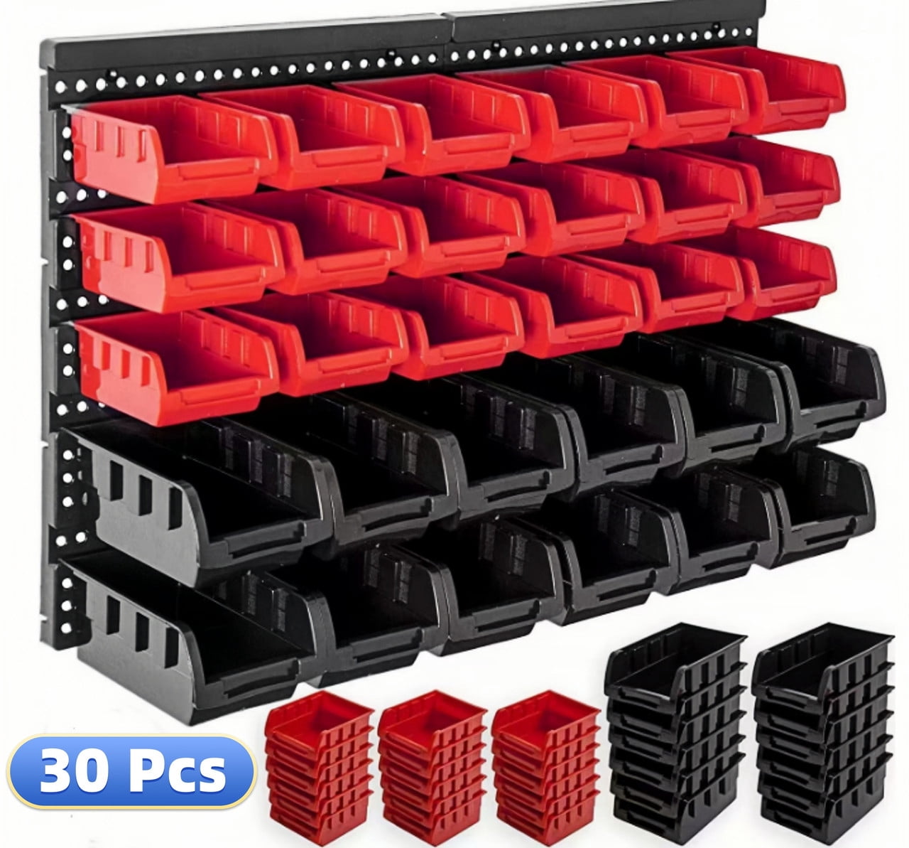 30 Pcs Wall Mounted Storage Bins, Garage Organizer Storage Shelf Unit Board 25.2" x 16.2"